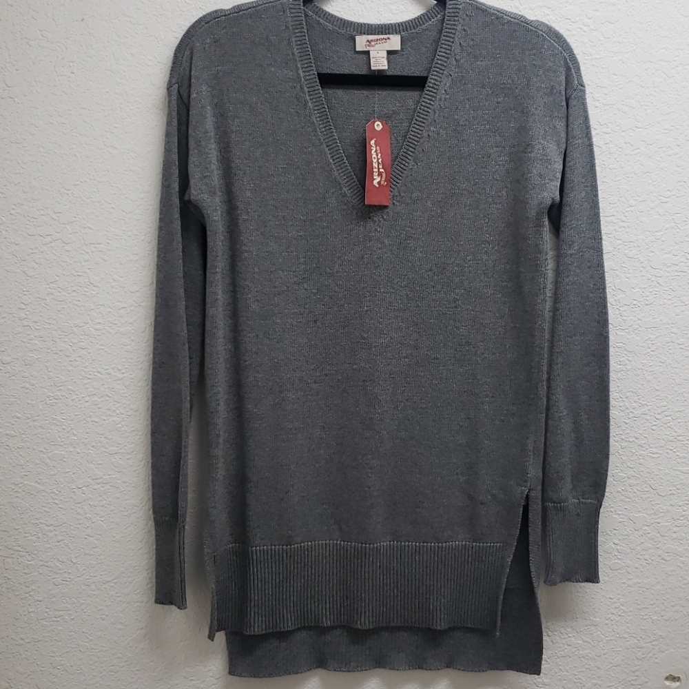 Arizona Jean Co Grey Tunic Sweater NWT